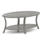 Grey Rubber Wood 2-Tier Coffee Table with Open Shelf and Rustic Design